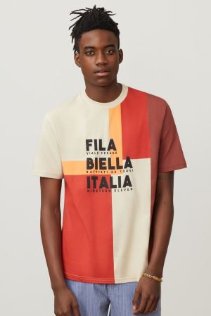 FILA Haru Tee Shirts Red / Black,Mens Clothing | CA.QLHYWI931